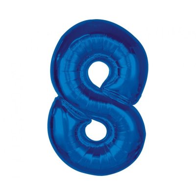 Číslice "8" modrá 92cm fóliový balónek