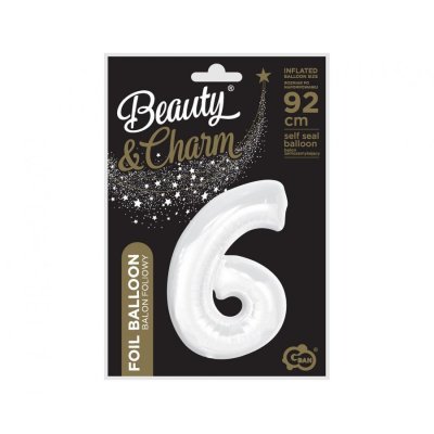 Číslice "6" bílá 92cm fóliový balónek - 84252.jpg