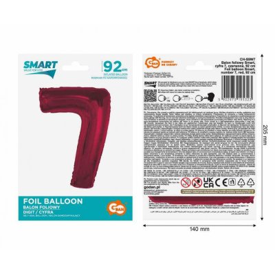 Číslice "7" červená 92cm fóliový balónek - 89484.jpg