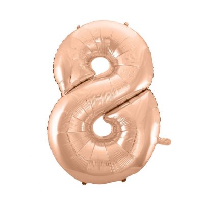 Číslice "8" rosegold 92cm fóliový balónek