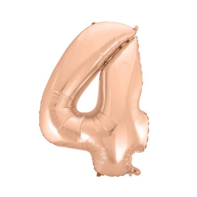 Číslice "4" rosegold 92cm fóliový balónek