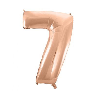 Číslice "7" rosegold 92cm fóliový balónek