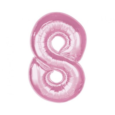 Číslice "8" růžová 92cm fóliový balónek