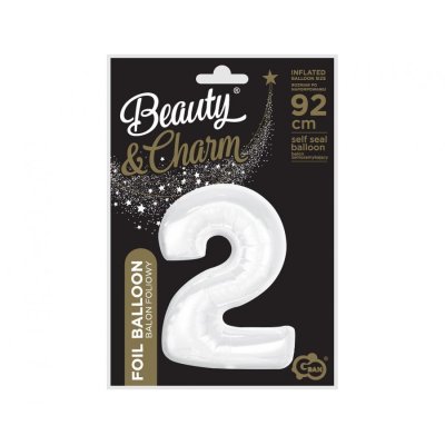 Číslice "2" bílá 92cm fóliový balónek - 84217.jpg