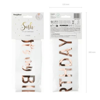 Šerpa satinová "It´s my BIRTHDAY" bílá, 79cm - Screenshot 2026-06-05 at 13-02-24 Sash ''It's my birthday'' 79x9.4 white - Designer decorations and ideas for every party! - PartyDeco.png