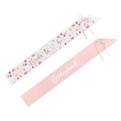 Šerpy papírové "Bride To Be & Bridesmaid" 76cm, 6ks