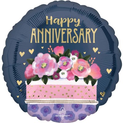 Kruh "Happy Anniversary" 45cm fóliový balónek