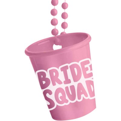Kelímek - panák "Bride Squad" na řetízku růžový, 1ks