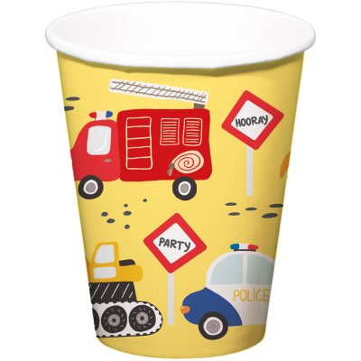 Kelímky papírové FSC "Dopravní prostředky" 250ml, 8ks