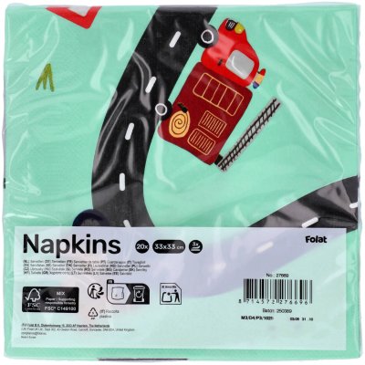 Ubrousky papírové FSC "Dopravní prostředky" 33x33cm, 20ks - 8714572276696_5.jpg