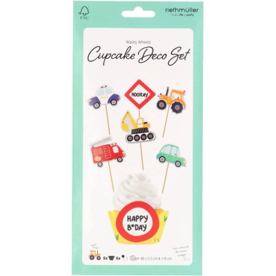 Set dekorací na dortíčky FSC "Dopravní prostředky", 12ks - 8714572276764_5.jpg
