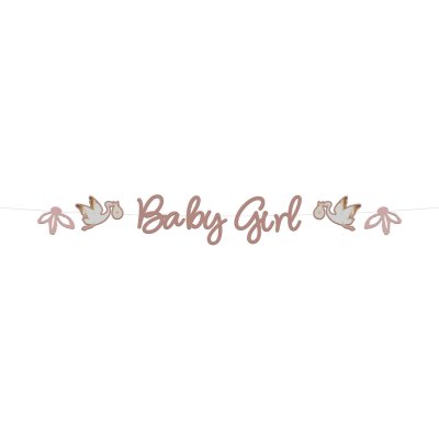 Baner závěsný "Baby Girl" růžový, 2m