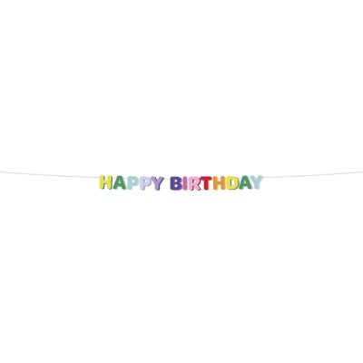 Baner závěsný "Happy Birthday" barevný, 1,7m