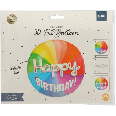 Kruh "Happy Birthday" 3D 56cm fóliový balónek - 8714572628426_5.jpg