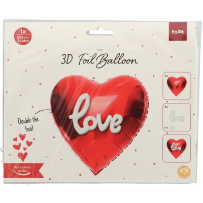 Srdce "Love" 3D 56cm fóliový balónek - 8714572628433_5.jpg