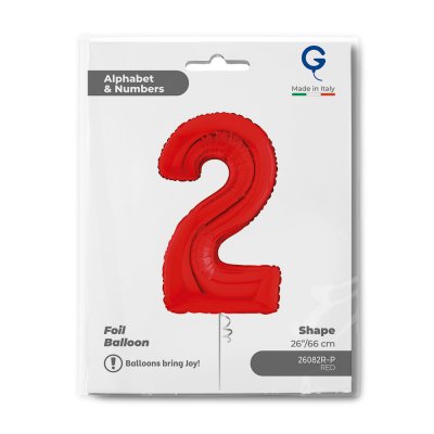 Číslice "2" červená 66cm/26" fóliový balónek nafukovací - 26082r-p-b.jpg