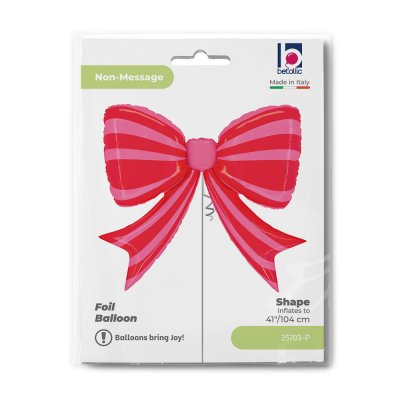 Mašle červeno-růžová pruhovaná 41"/104cm fóliový balónek nafukovací - 25703-p-b.jpg