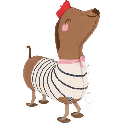 Chodící jezevčík 32"/81cm fóliový balónek nafukovací - gpw09-pet-walker-dachshund-view1-b.jpg