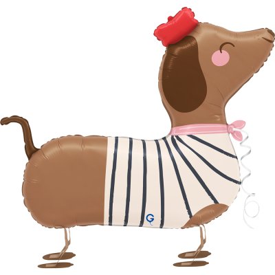 Chodící jezevčík 32"/81cm fóliový balónek nafukovací - gpw09-pet-walker-dachshund-view2-b.jpg