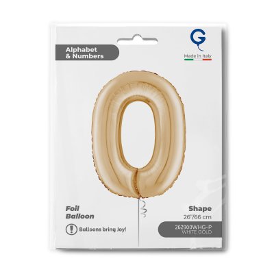 Číslice světle zlatá 0 (66cm,26") fóliový balónek nafukovací - 262900whg-p-b.jpg