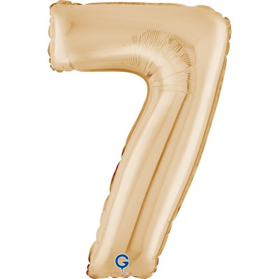 Číslice světle zlatá 7 (66cm,26") fóliový balónek nafukovací
