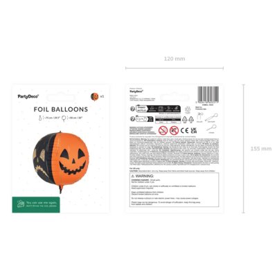 Koule - Dýně 50cm fóliový balónek - Screenshot 2026-06-29 at 13-39-37 Foil balloon Scary pumpkins 50 cm orange-black - Designer decorations and ideas for every party! - PartyDeco.png