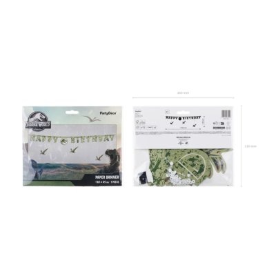 Baner závěsný "Happy Birthday" Jurský svět, 45x165cm - Screenshot 2026-06-29 at 14-41-50 Banner Happy Birthday Jurassic World 45x165 cm mix - Designer decorations and ideas for every party! - PartyDeco.png