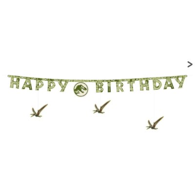 Baner závěsný "Happy Birthday" Jurský svět, 45x165cm