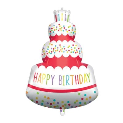 Dort "Happy Birthday" 96cm fóliový balónek + závaží