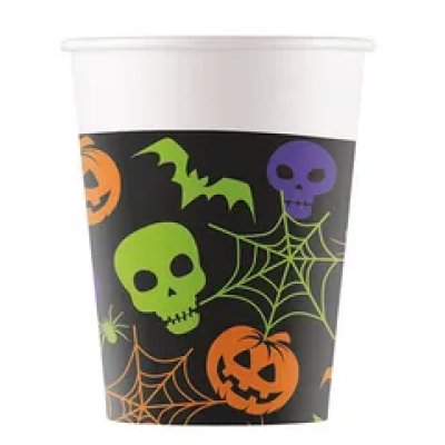 Kelímky papírové EKO "Halloween" 200ml,  8ks
