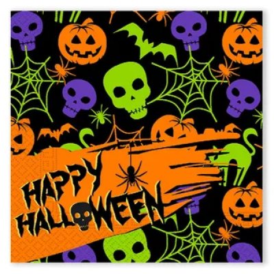 Ubrousky papírové EKO "Halloween" 33x33cm,  20ks
