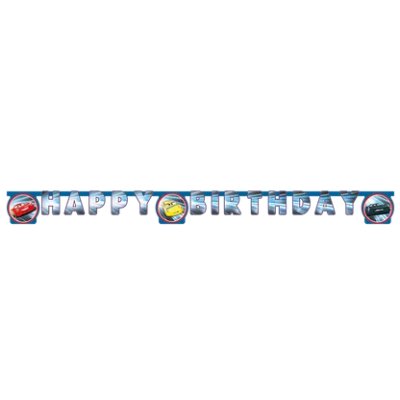 Baner závěsný EKO Auta "Happy Birthday", 2m