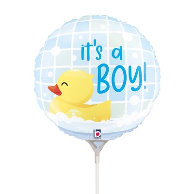 MINI Kruh modrý "It´s a boy!" s kachničkou 9"/22cm fóliový balónek