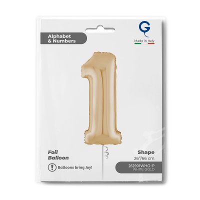 Číslice "1" světle zlatá (66cm/26") fóliový balónek - 262901whg-p-b.jpg