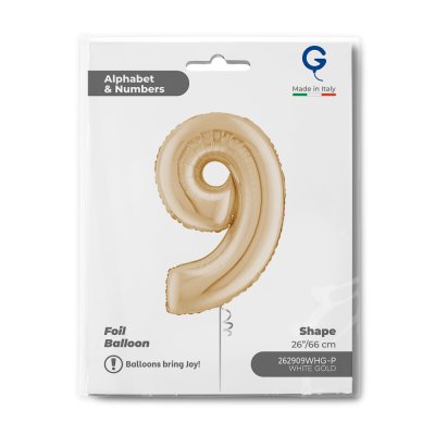 Číslice "9" světle zlatá (66cm/26") fóliový balónek - 262909whg-p-b.jpg