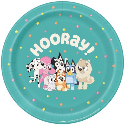 Talířky papírové Bluey "Hooray!" 23cm, 8ks