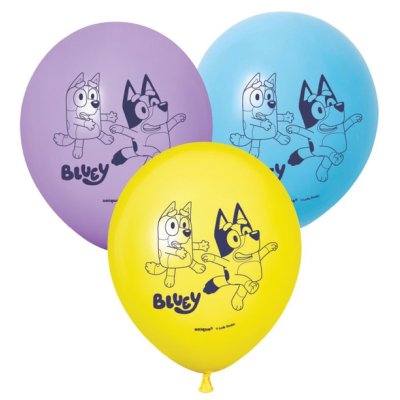 Balónky (12"/30cm) potisk "Bluey", 6ks