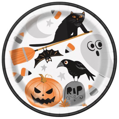 Talířky papírové EKO "Halloween" 22cm, 8ks