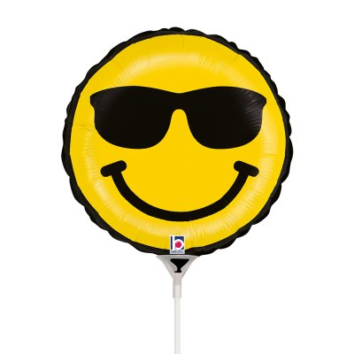 MINI Kruh "Smajlík" dvoustranný 9"/22cm fóliový balónek - 22536-r09-smiley-dude-view1-b.jpg
