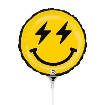 MINI Kruh "Smajlík" dvoustranný 9"/22cm fóliový balónek - 22536-r09-smiley-dude-view2-b.jpg