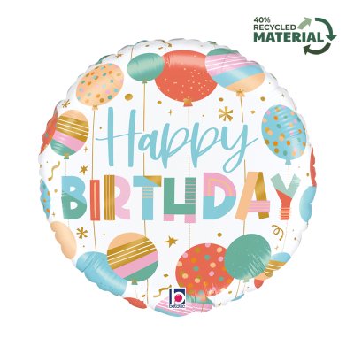 Kruh HB s pastel balónky 18"/46cm fóliový balónek - 26708p-r18-birthday-balloons-celebration-rm-b.jpg