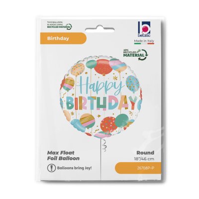 Kruh HB s pastel balónky 18"/46cm fóliový balónek - 26708p-p-b.jpg
