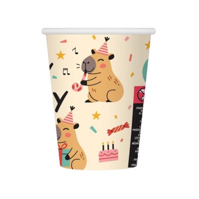 Kelímky papírové "Kapybara HB" 250ml, 6ks - 105053.jpg