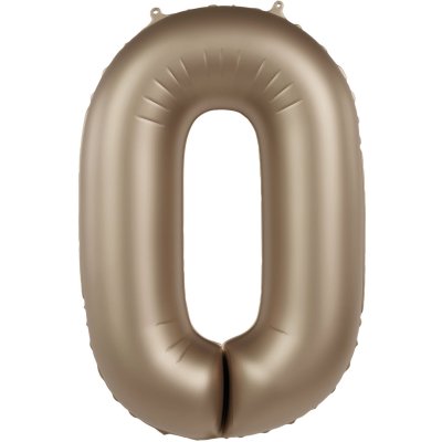 Číslice "0" satin zlatá 86cm fóliový balónek