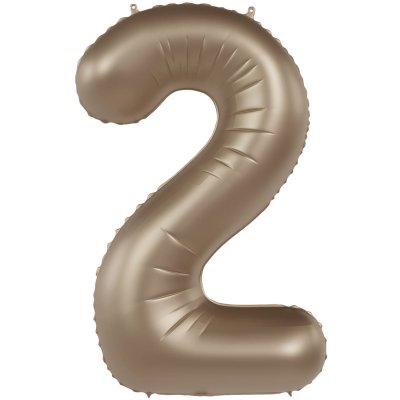 Číslice "2" satin zlatá 86cm fóliový balónek