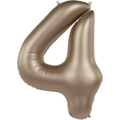 Číslice "4" satin zlatá 86cm fóliový balónek