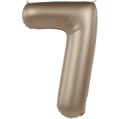 Číslice "7" satin zlatá 86cm fóliový balónek