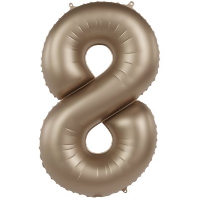 Číslice "8" satin zlatá 86cm fóliový balónek