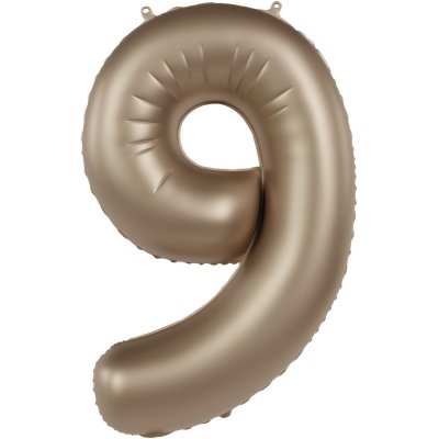 Číslice "9" satin zlatá 86cm fóliový balónek