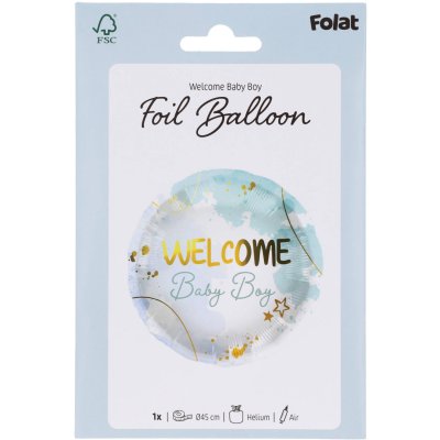 Kruh "Welcome Baby Boy" 45cm fóliový balónek - 8714572679534_5.jpg
